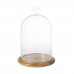 Glass Cloche Bell Jar Display Dome with Bamboo Base - 8" x 4" or 9" x 6"   292160594466